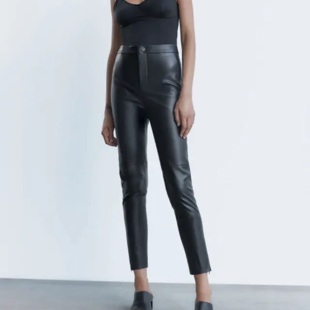 Zara faux leather high waisted leggings